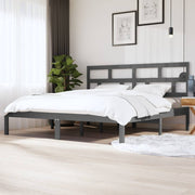 sengeramme 200x200 cm massivt fyrretræ grå