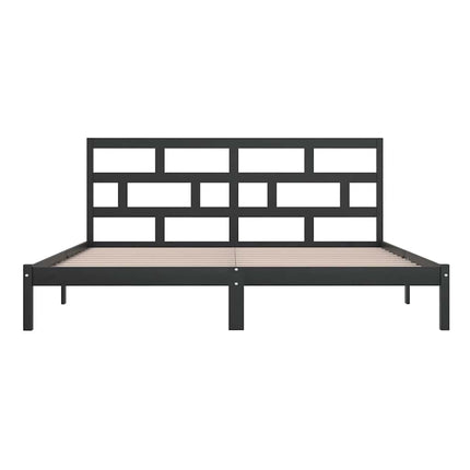 sengeramme 200x200 cm massivt fyrretræ sort