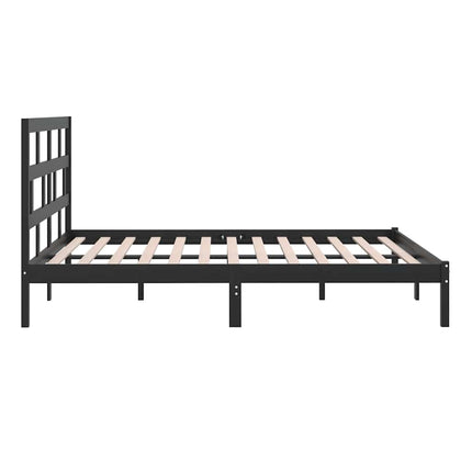 sengeramme 200x200 cm massivt fyrretræ sort