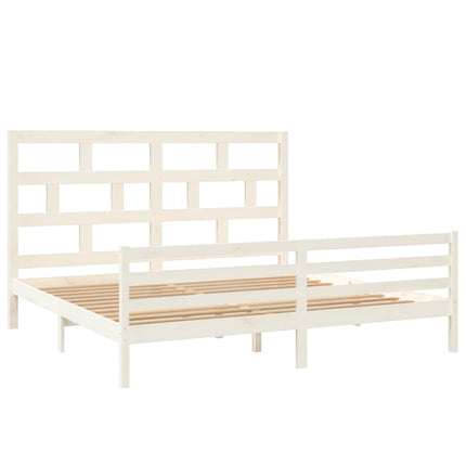 sengeramme 200x200 cm massivt fyrretræ hvid