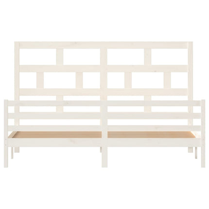 sengeramme 200x200 cm massivt fyrretræ hvid