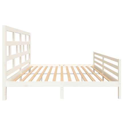 sengeramme 200x200 cm massivt fyrretræ hvid