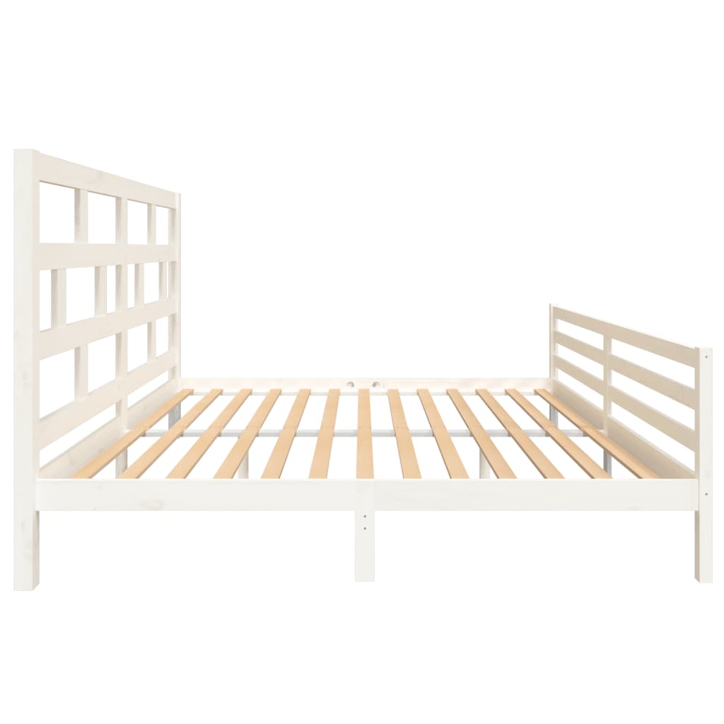sengeramme 200x200 cm massivt fyrretræ hvid