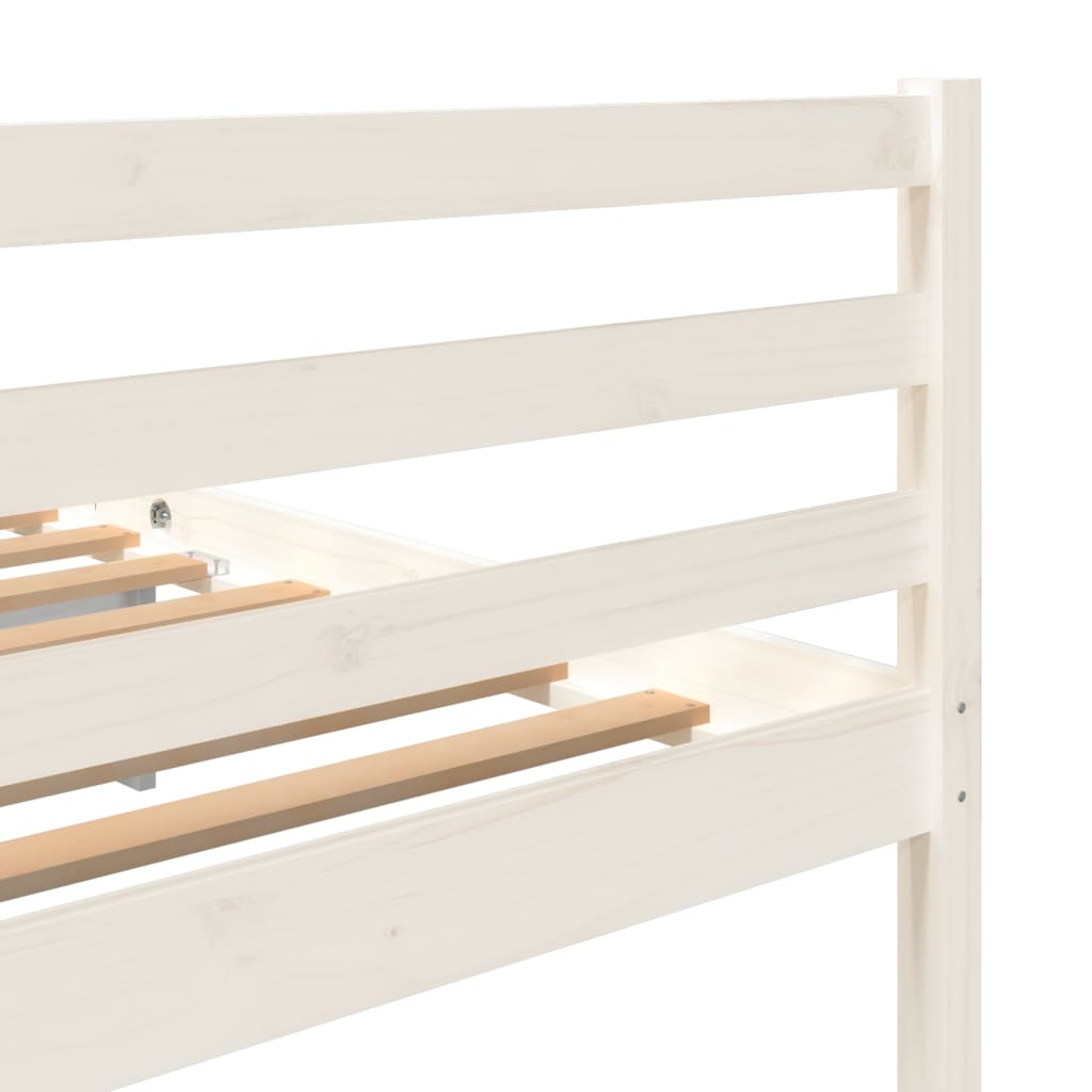 sengeramme 200x200 cm massivt fyrretræ hvid