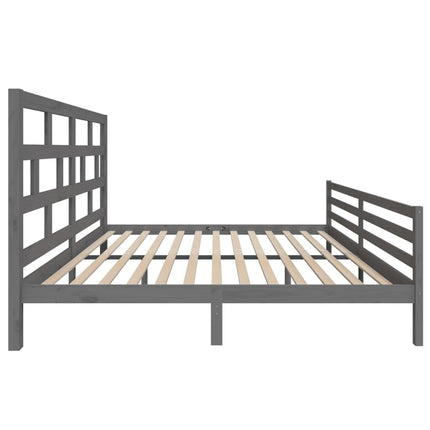 sengeramme 200x200 cm massivt fyrretræ grå