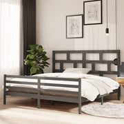 sengeramme 200x200 cm massivt fyrretræ grå
