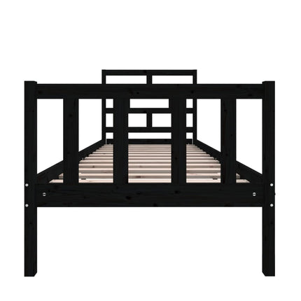 sengeramme 75x190 cm Small Single massivt fyrretræ sort