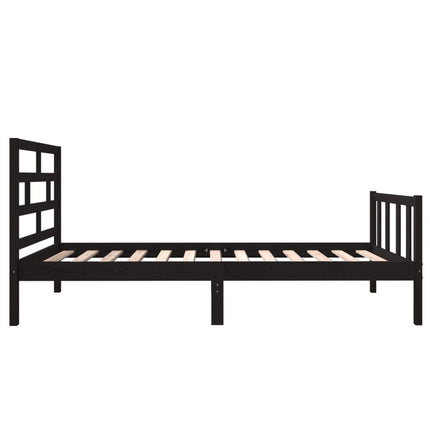 sengeramme 75x190 cm Small Single massivt fyrretræ sort