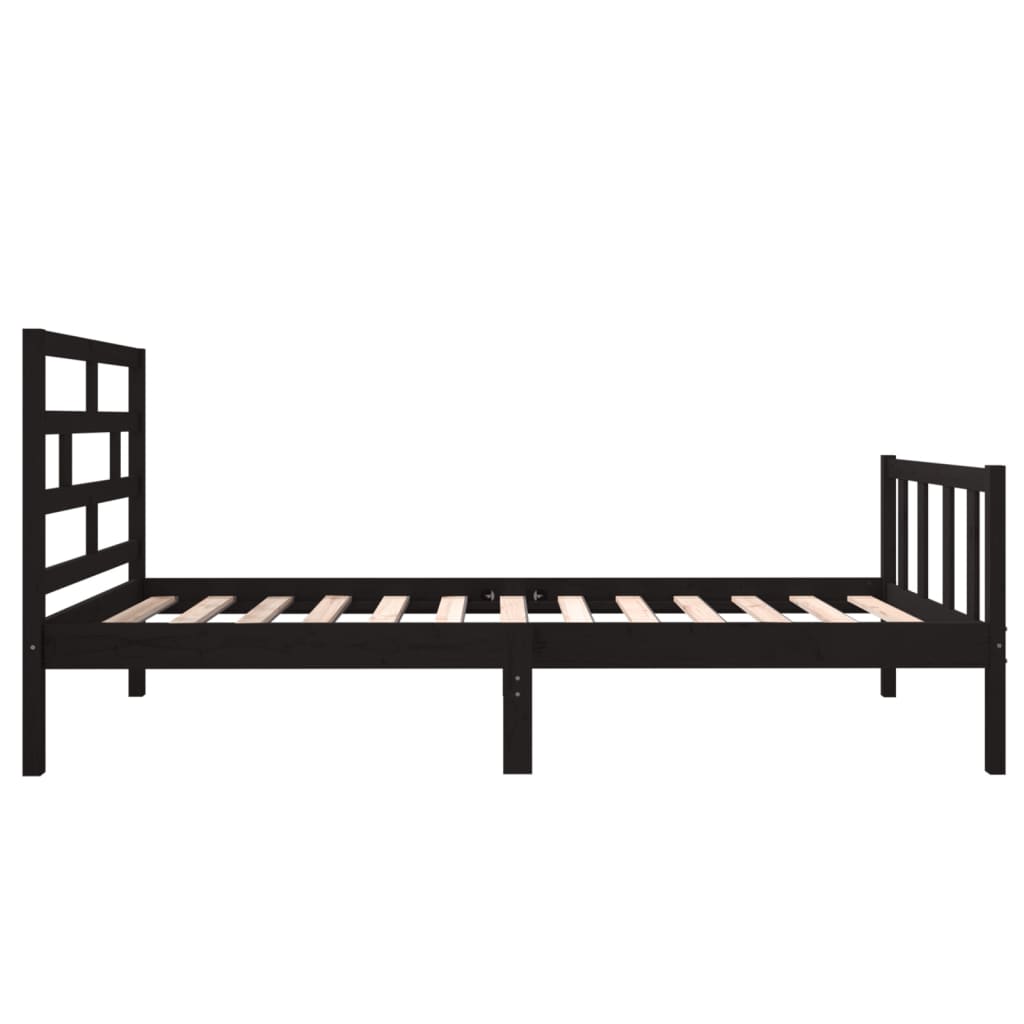 sengeramme 75x190 cm Small Single massivt fyrretræ sort