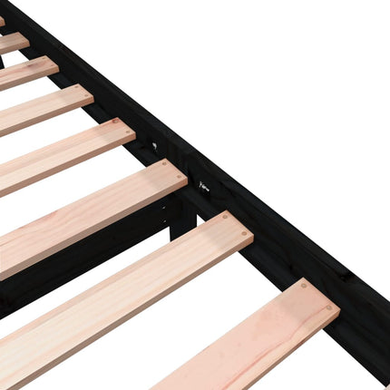 sengeramme 75x190 cm Small Single massivt fyrretræ sort