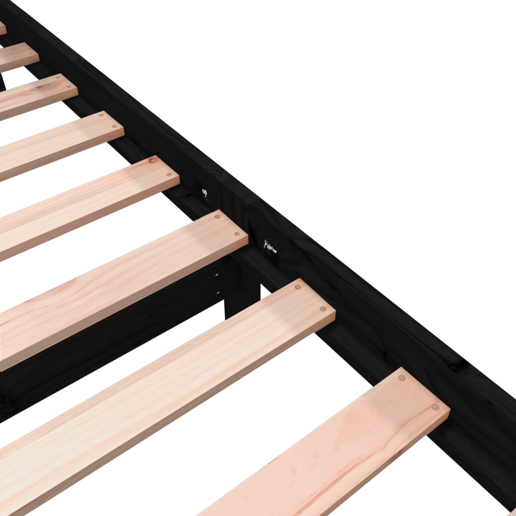 sengeramme 75x190 cm Small Single massivt fyrretræ sort