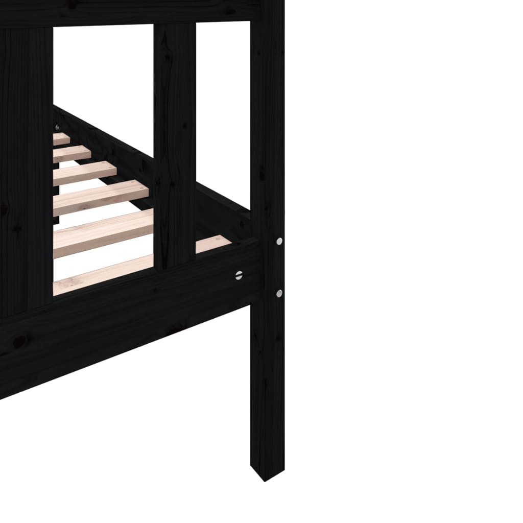 sengeramme 75x190 cm Small Single massivt fyrretræ sort