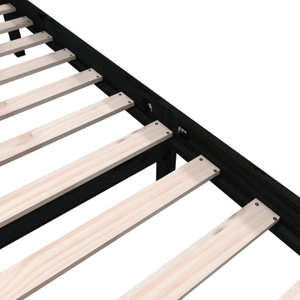 sengeramme 135x190 cm Double massivt fyrretræ sort
