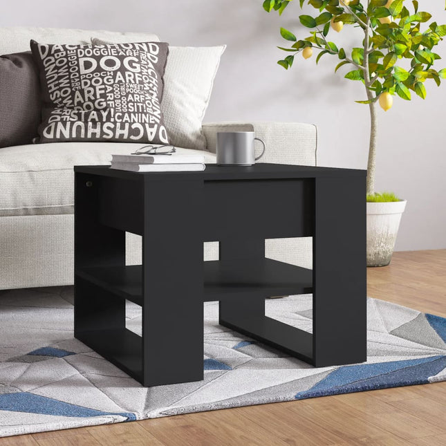 sofabord 55,5x55x45 cm konstrueret træ sort