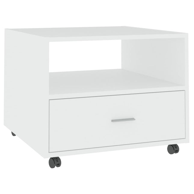 sofabord 55x55x40 cm konstrueret træ hvid
