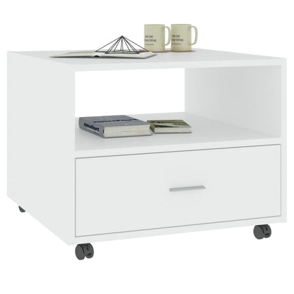 sofabord 55x55x40 cm konstrueret træ hvid