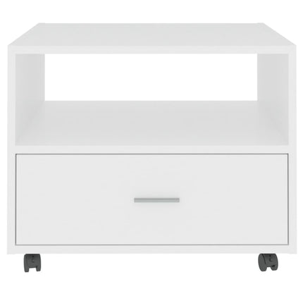 sofabord 55x55x40 cm konstrueret træ hvid