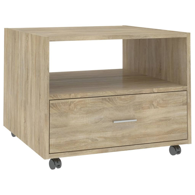 sofabord 55x55x40 cm konstrueret træ sonoma-eg