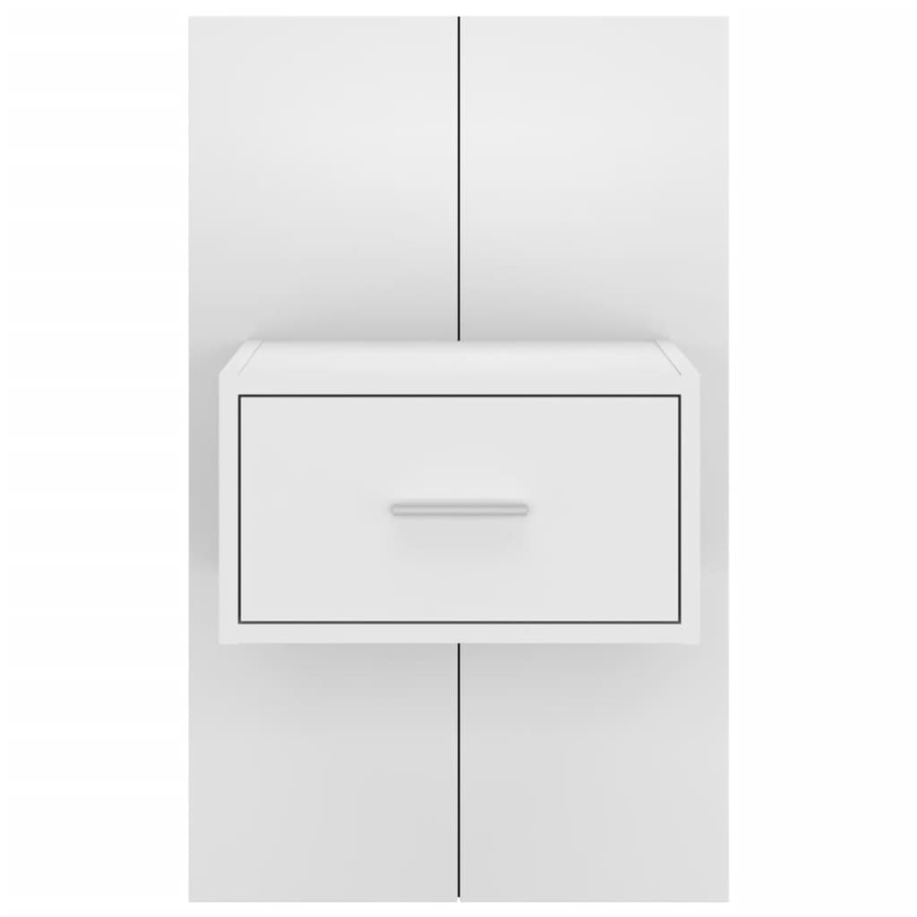 væghængte sengeborde 2 stk. hvid