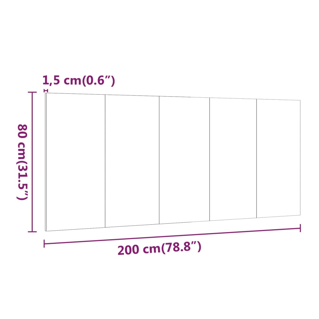 sengegærde 200x1,5x80 cm konstrueret træ sonoma-eg