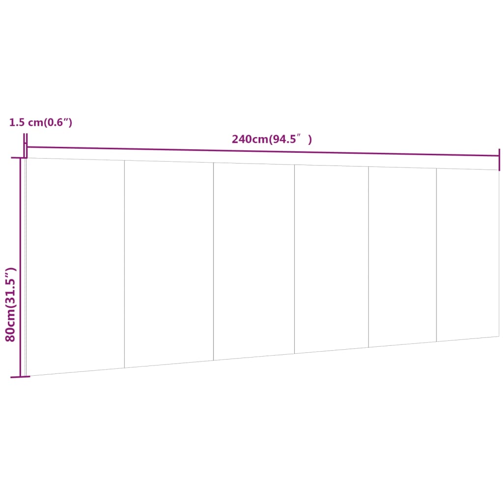 sengegærde 240x1,5x80 cm konstrueret træ betongrå