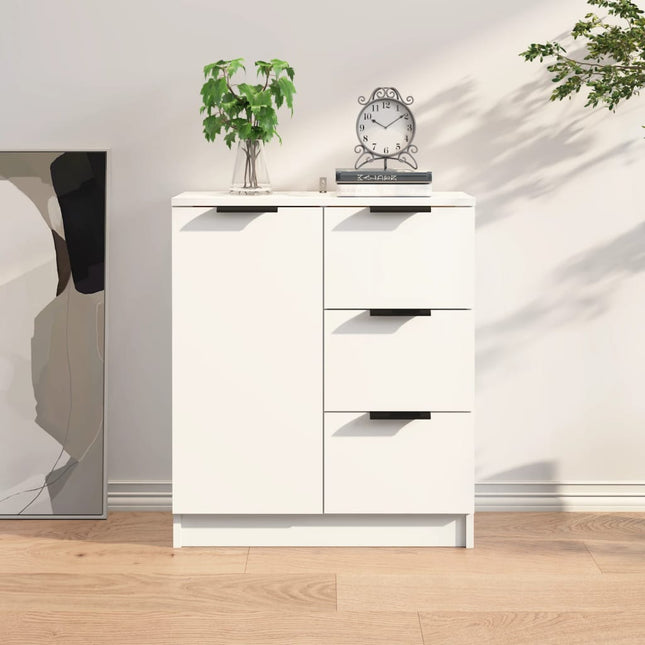 skænk 60x30x70 cm konstrueret træ hvid