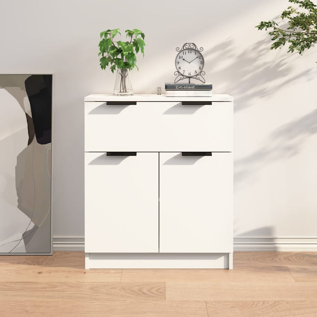 skænk 60x30x70 cm konstrueret træ hvid
