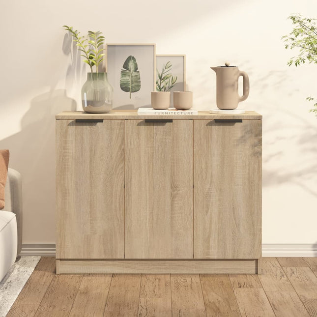 skænk 90,5x30x70 cm konstrueret træ sonoma-eg