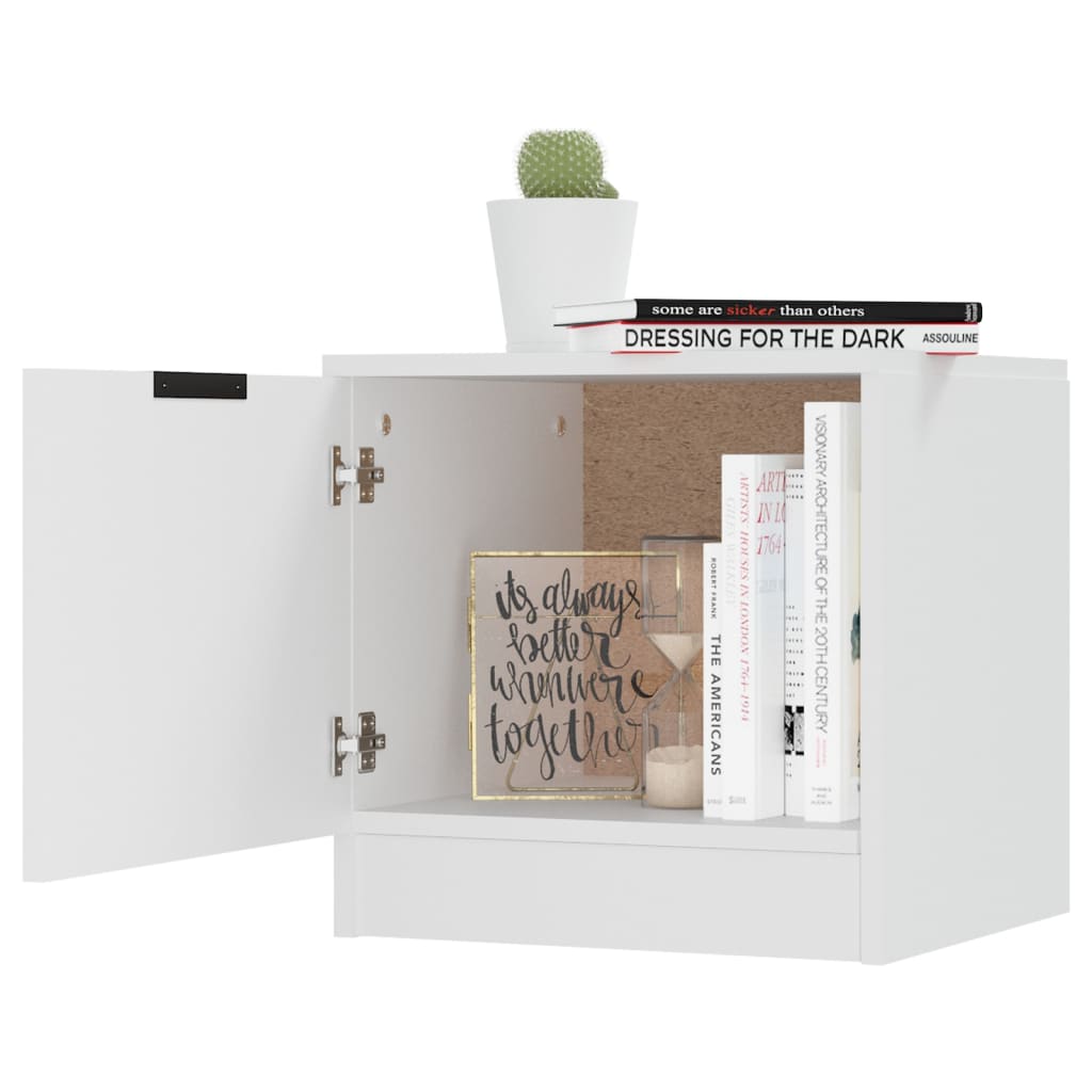 sengebord 40x39x40 cm 2 stk. hvid