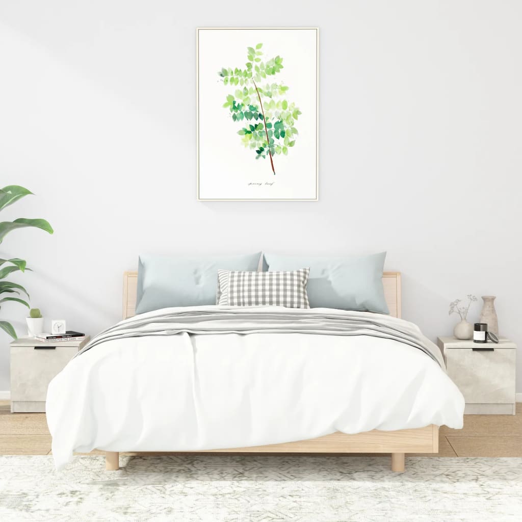 sengebord 40x39x40 cm 2 stk. betongrå