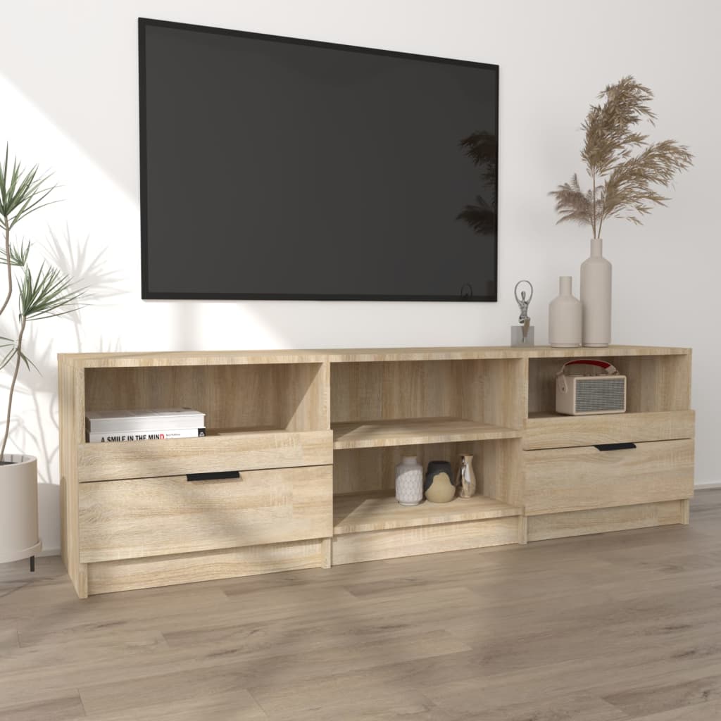 tv-bord 150x33,5x45 cm konstrueret træ sonoma-eg