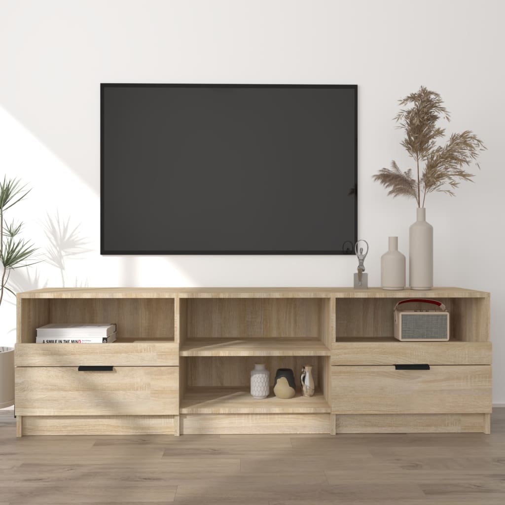 tv-bord 150x33,5x45 cm konstrueret træ sonoma-eg