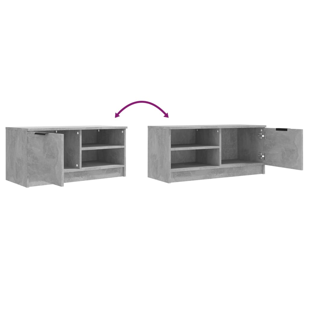 tv-bord 80x35x36,5 cm konstrueret træ betongrå