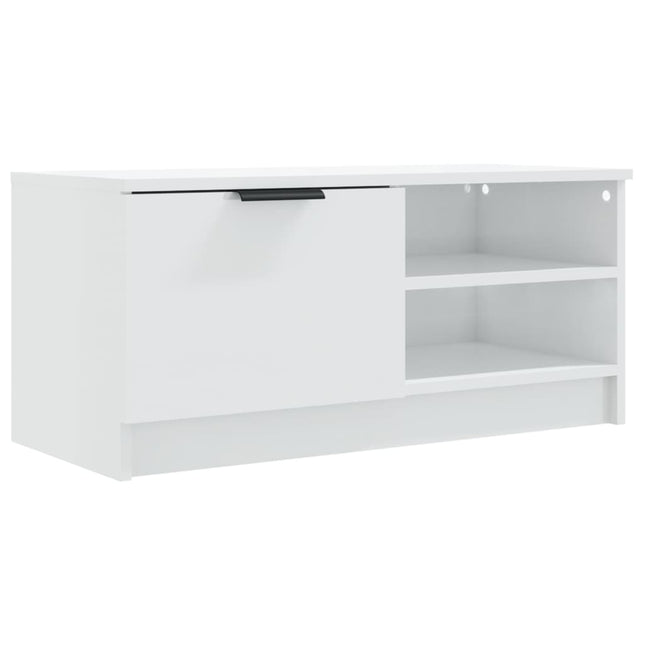 tv-bord 80x35x36,5 cm konstrueret træ hvid højglans