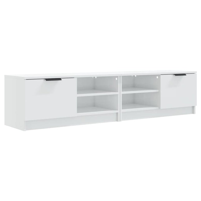 tv-borde 2 stk. 80x35x36,5 cm konstrueret træ hvid højglans