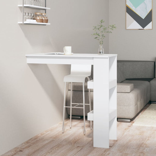 vægmonteret barbord 102x45x103,5 cm konstrueret træ hvid