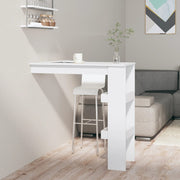 væghængt barbord 102x45x103,5 cm konstrueret træ hvid højglans