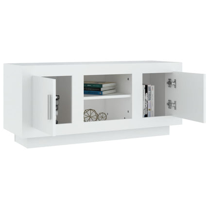tv-bord 102x35x45 cm konstrueret træ hvid