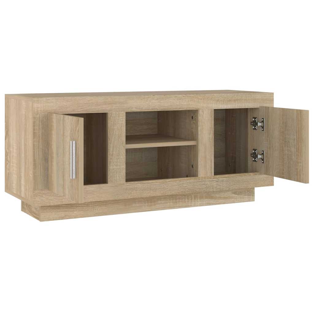 tv-bord 102x35x45 cm konstrueret træ sonoma-eg