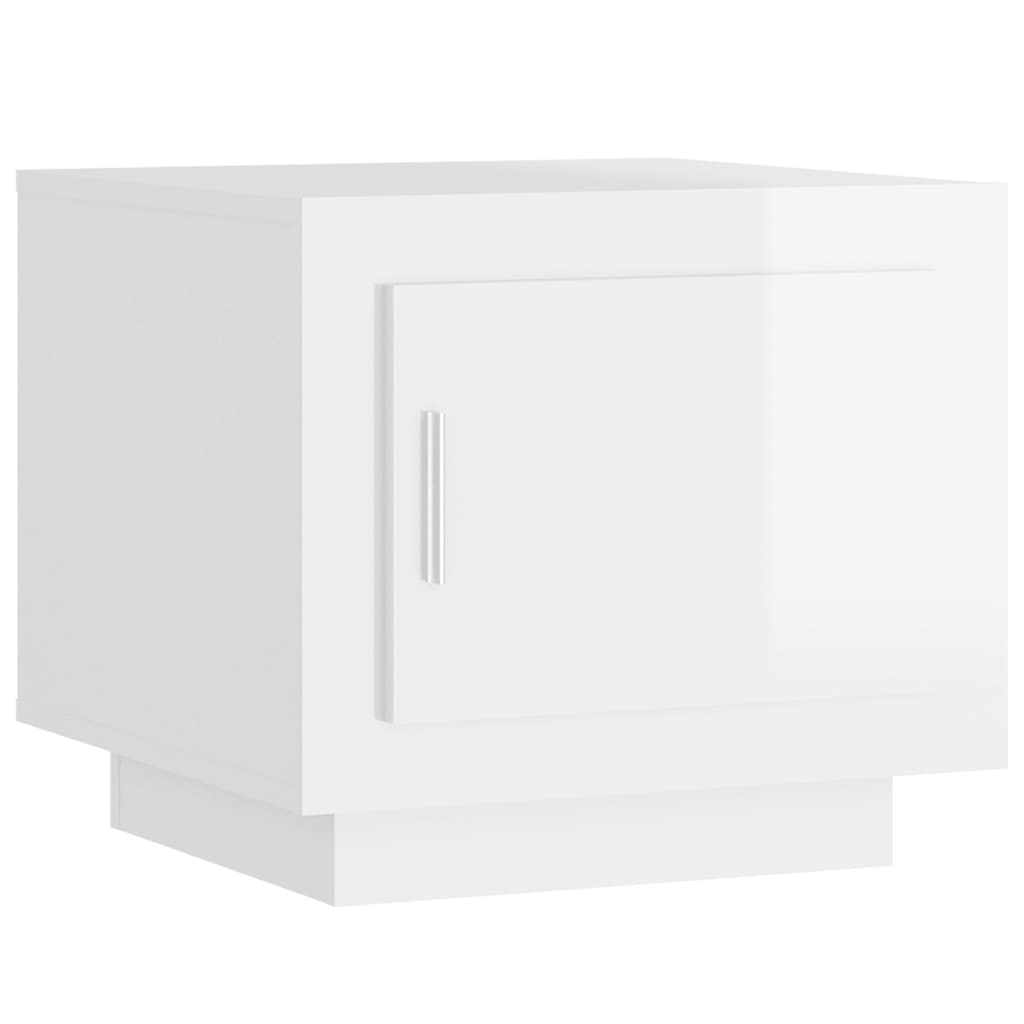 sofabord 51x50x45 cm konstrueret træ hvid højglans