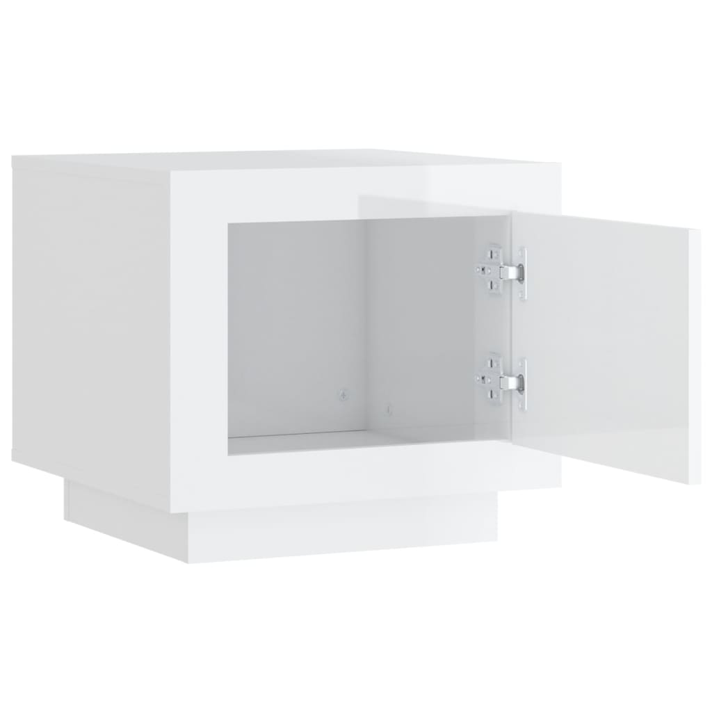sofabord 51x50x45 cm konstrueret træ hvid højglans