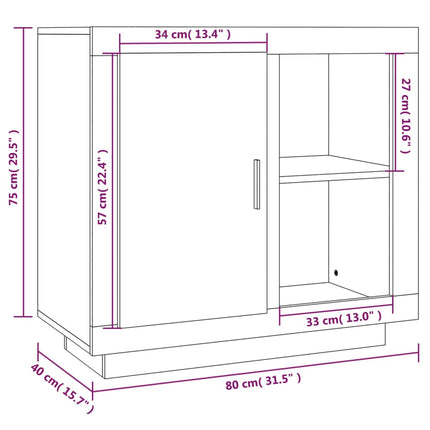 skænk 80x40x75 cm hvid