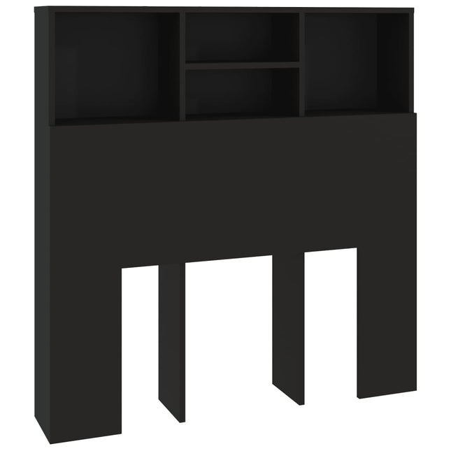 sengegavl med opbevaring 100x19x103,5 cm sort