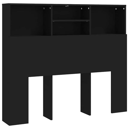 sengegavl med opbevaring 120x19x103,5 cm sort