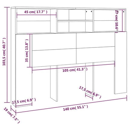 sengegavlskab hvid 140x19x103,5 cm