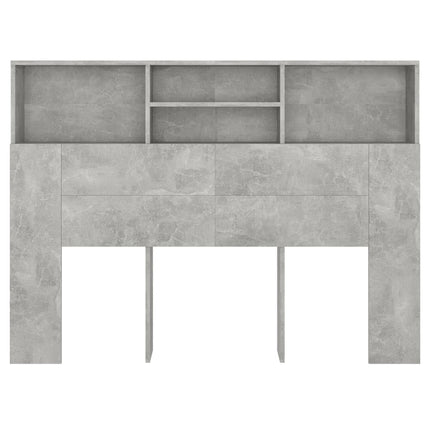 sengegavl med opbevaring 140x19x103,5 cm betongrå