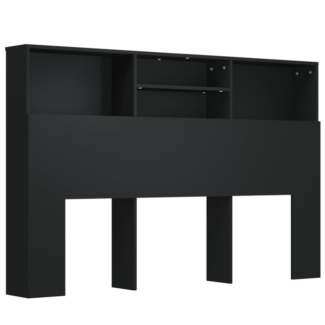sengegavl med opbevaring 160x19x103,5 cm sort