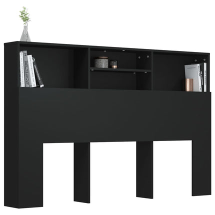sengegavl med opbevaring 160x19x103,5 cm sort
