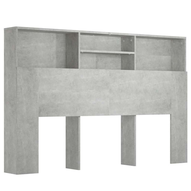 sengegavl med opbevaring 160x19x103,5 cm betongrå