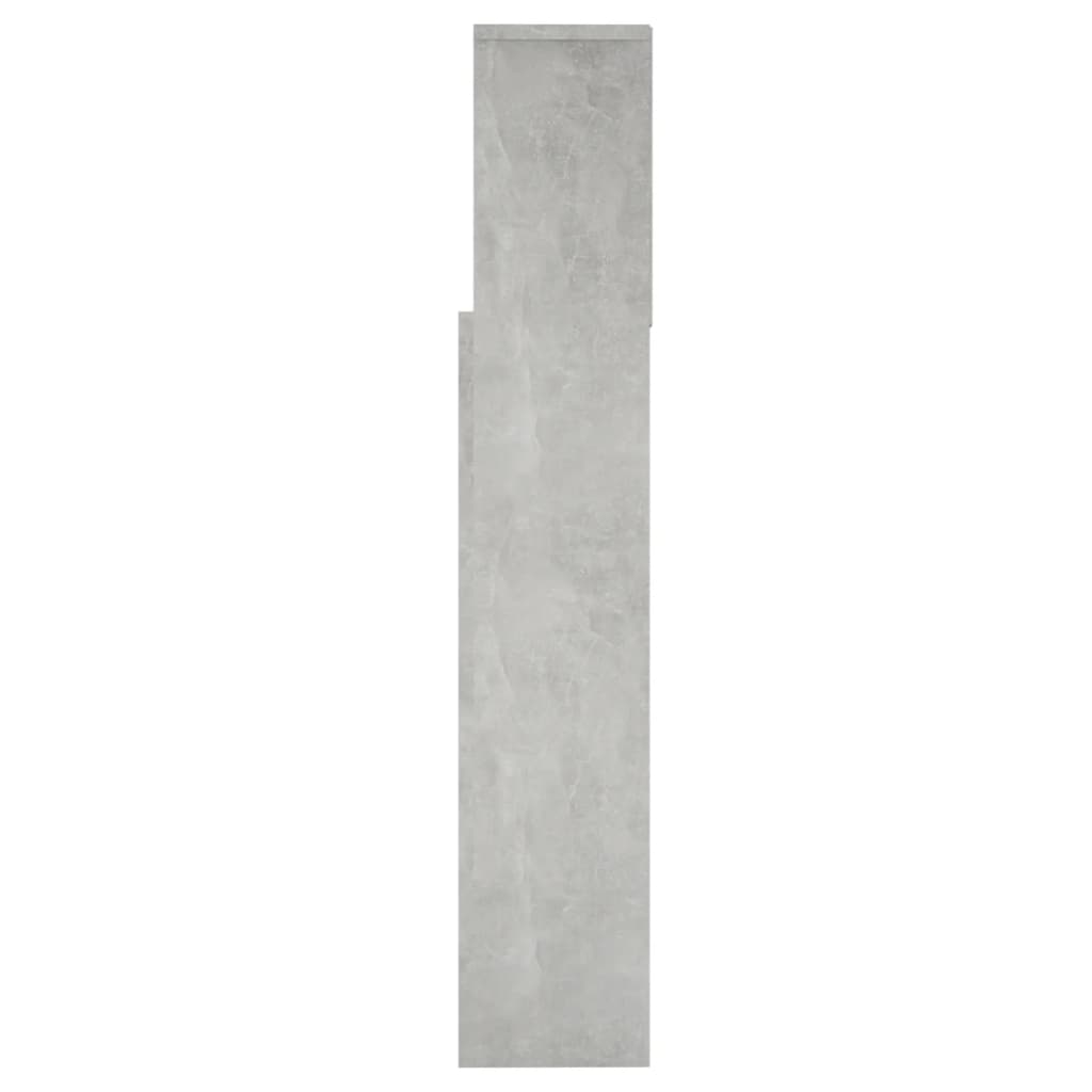 sengegavl med opbevaring 160x19x103,5 cm betongrå